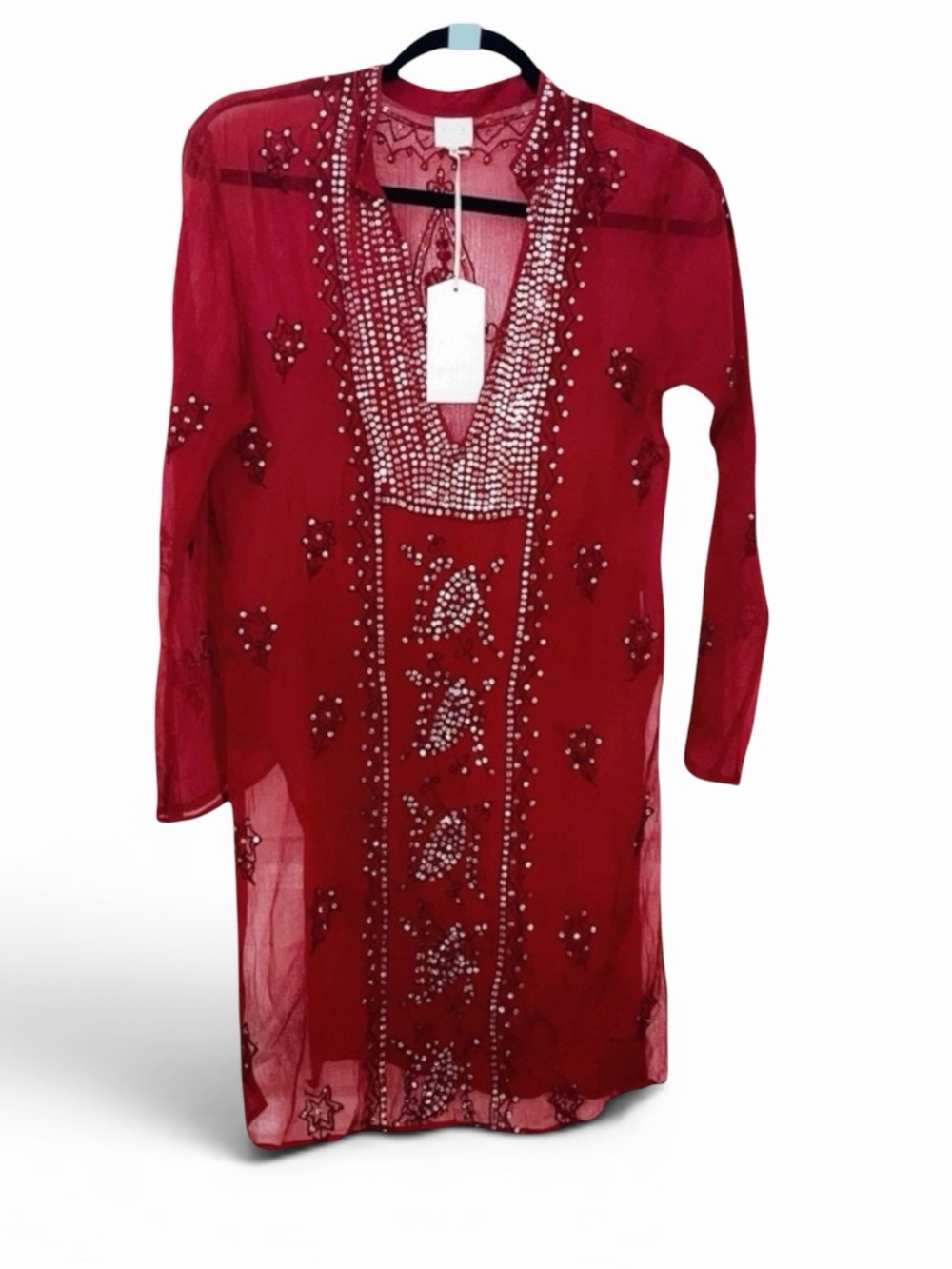 New Pia Tunic Red Kaftan Size Medium